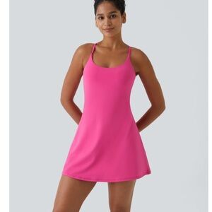 Halara Softlyzero Plush Backless Active Dress Fuschia Pink NWT Size Medium